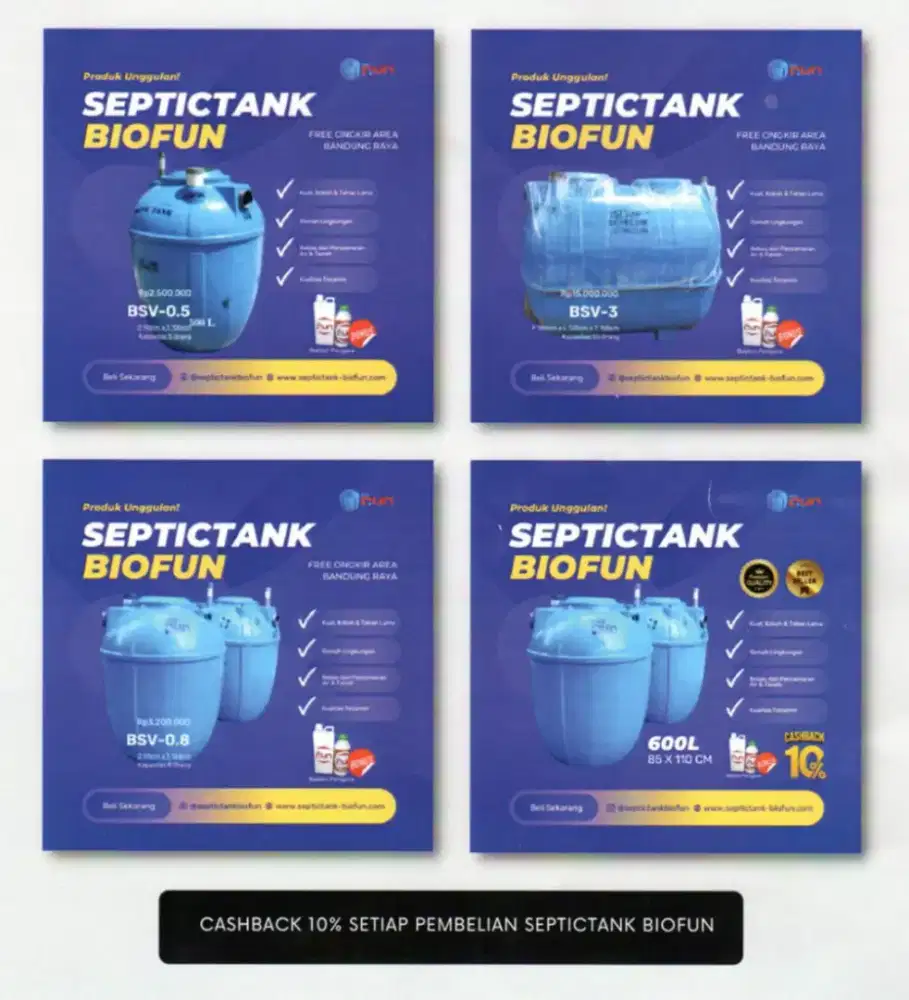 Diskon akhir tahun bio septictank 500 ltr