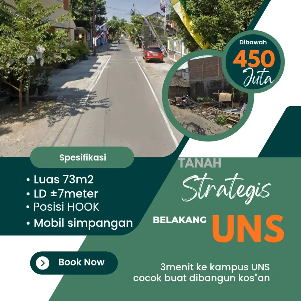 Tanah potensial kosan UNS solo