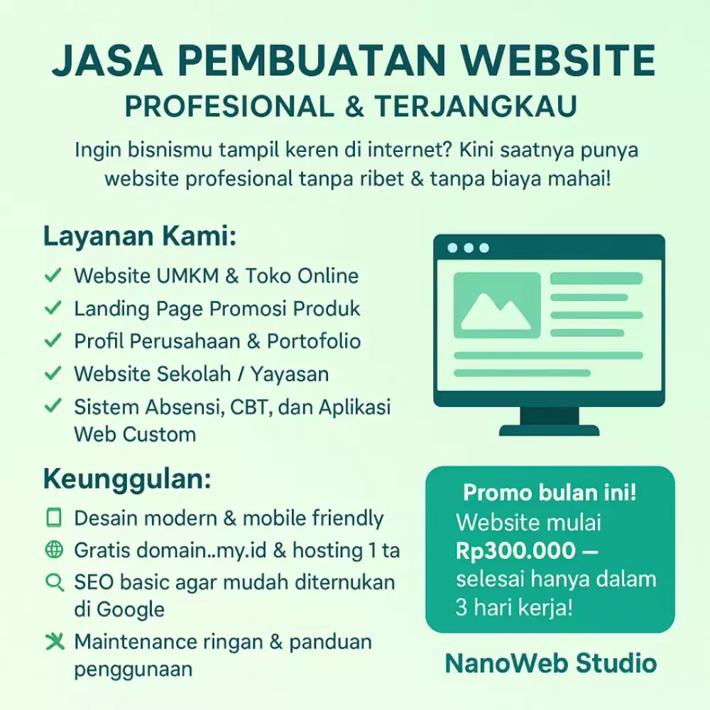 JASA PEMBUATAN WEBSITE PROFESIONAL & TERJANGKAU