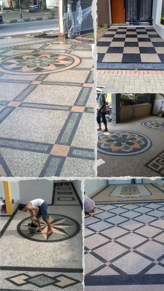lantai batu sikat motif