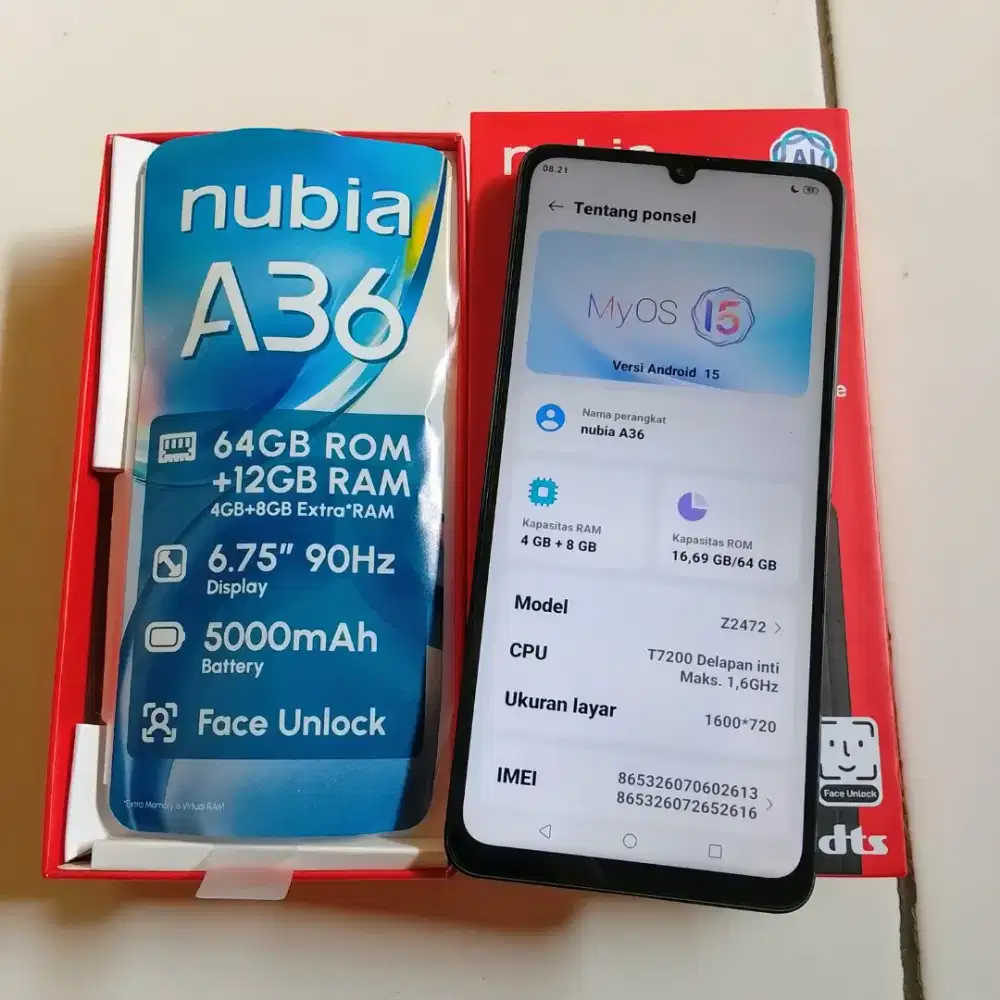 Nubia A36 RAM 4+8/64GB