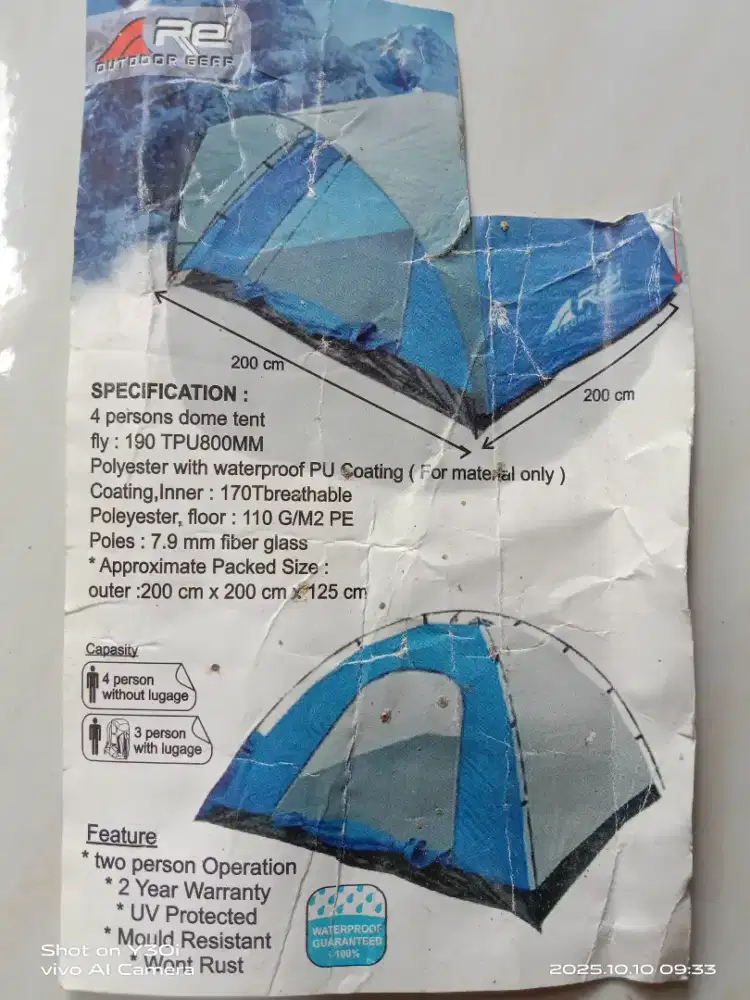 Tenda Camping REI untuk 4 Orang