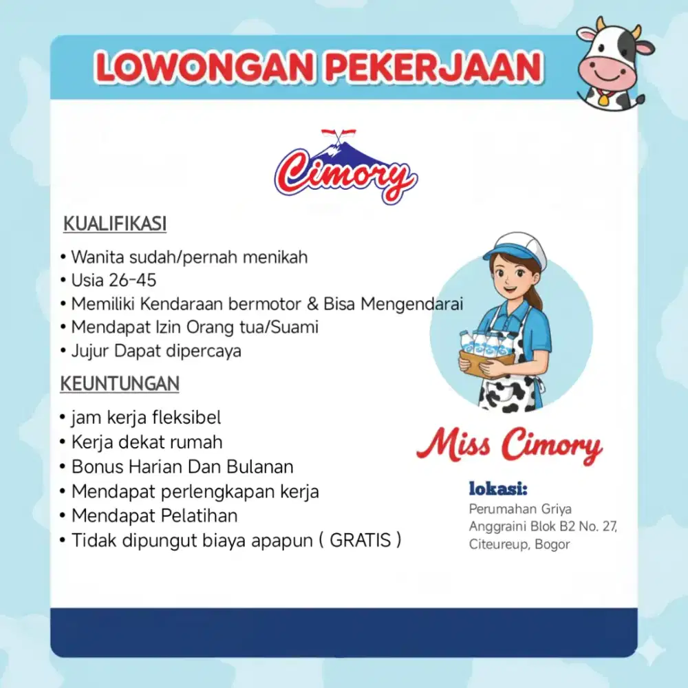 Lowongan kerja miss cimory