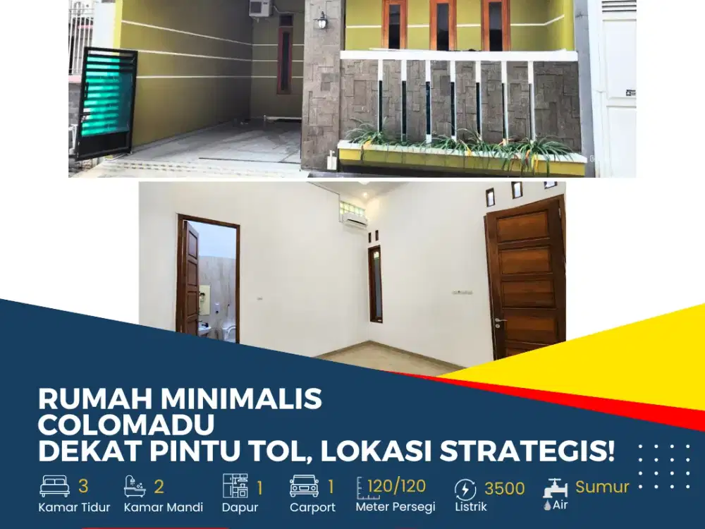 Rumah Minimalis Colomadu Dekat Pintu Tol Lokasi Strategis