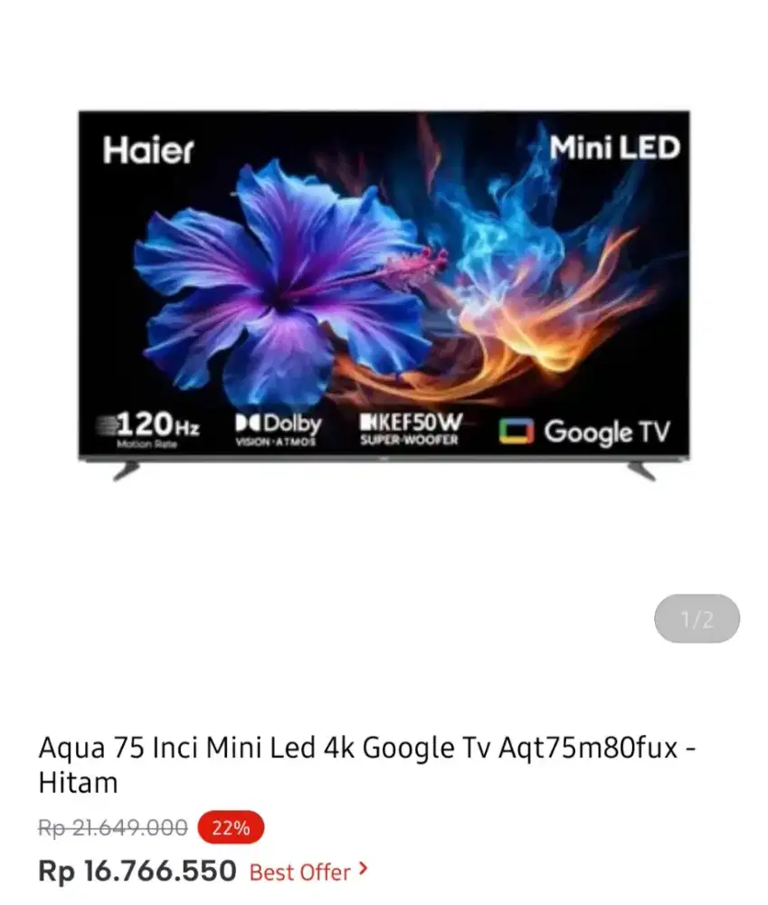 AQUA MINI LED 75 INCI