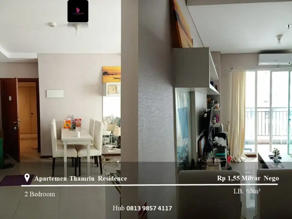 Dijual Apartement Thamrin Residence Middle Floor 2BR Full Furnished