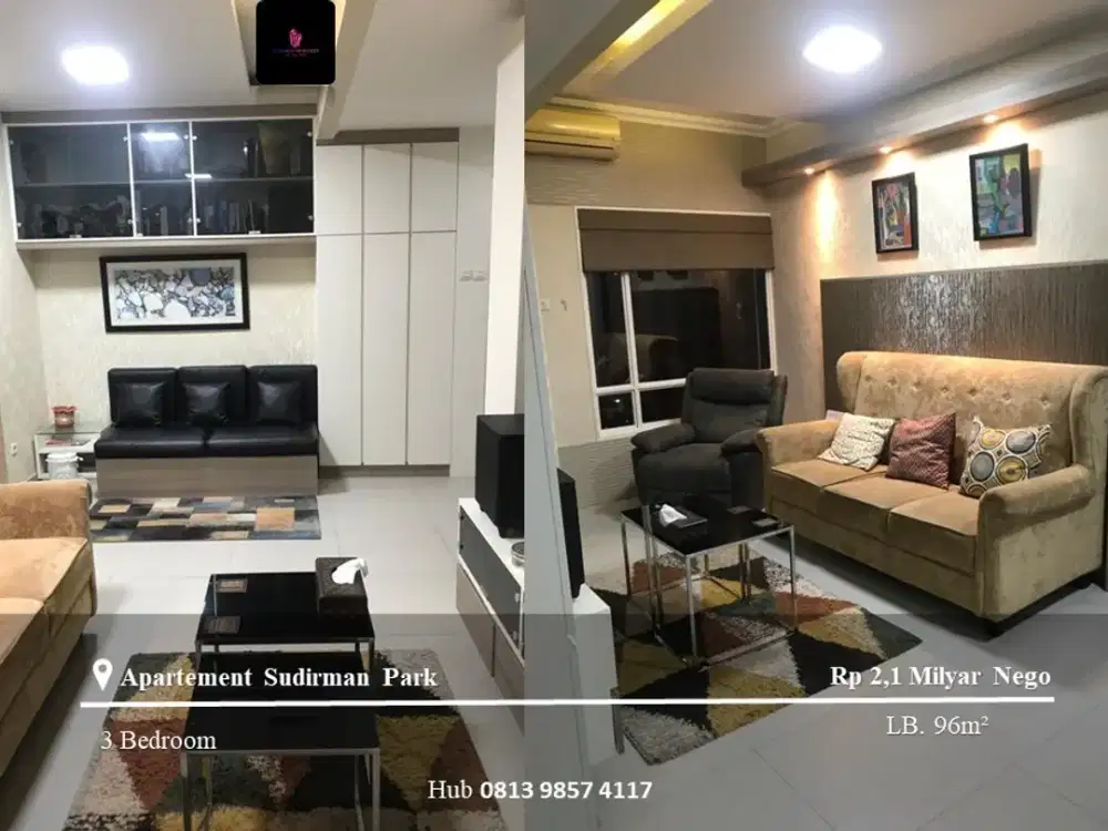 Dijual Apartemen Sudirman Park Middle Floor 3BR Full Furnished Tower B