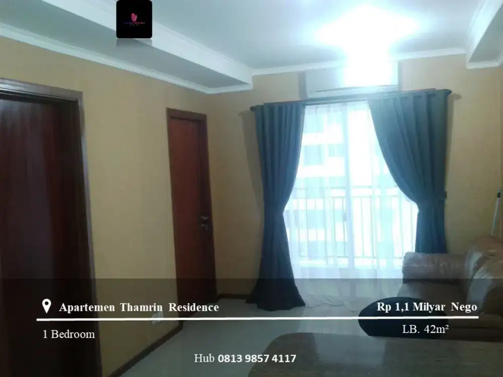 Dijual Apartement Thamrin Residence Type L High Floor 1BR Furnished