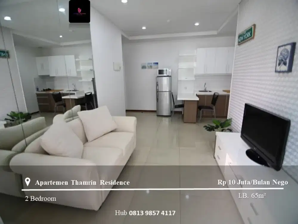 Sewa Apartement Thamrin Residence Middle Floor 2BR Furnished East View