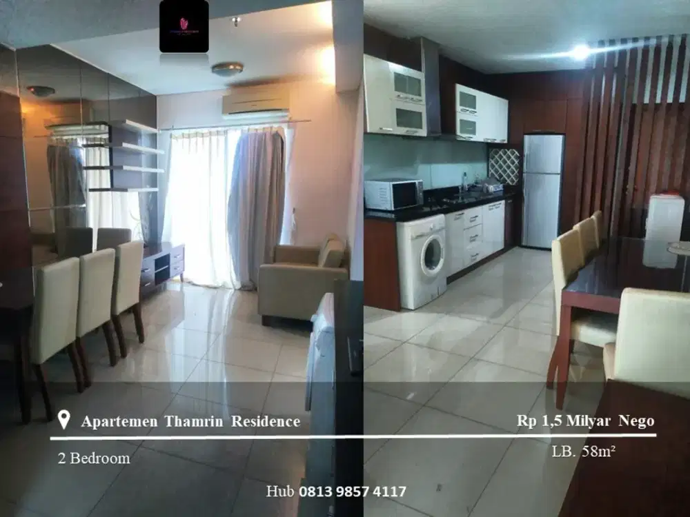 Dijual Apartement Thamrin Residence Middle Floor 2BR Full Furnished
