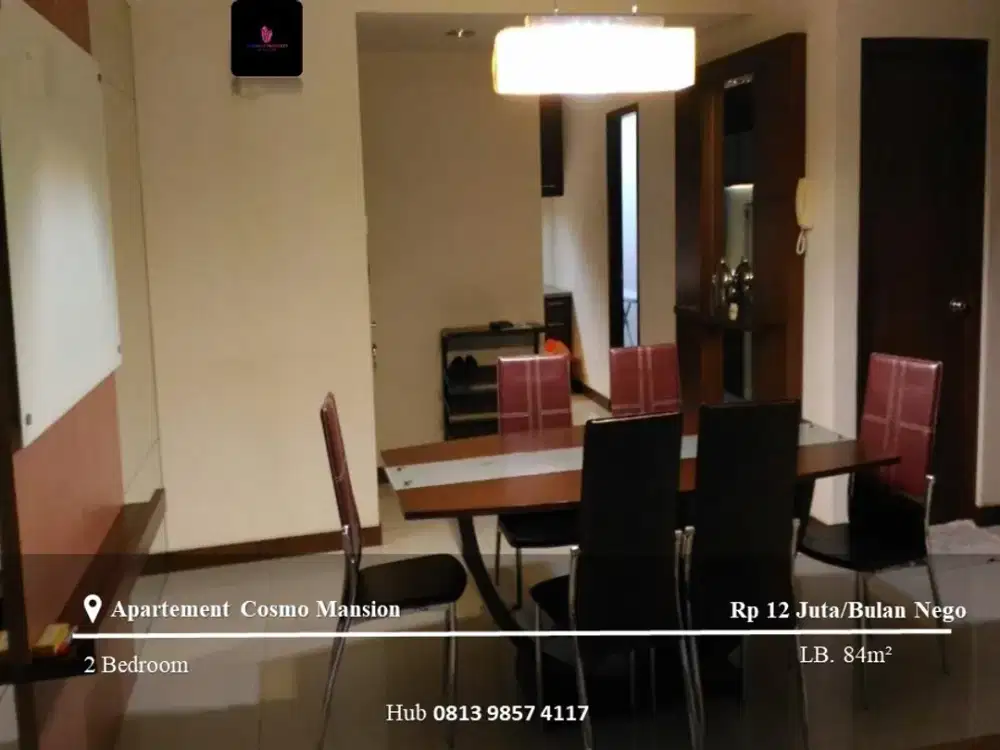 Disewakan Apartement Cosmo Mansion Low Floor 2BR Full Furnished