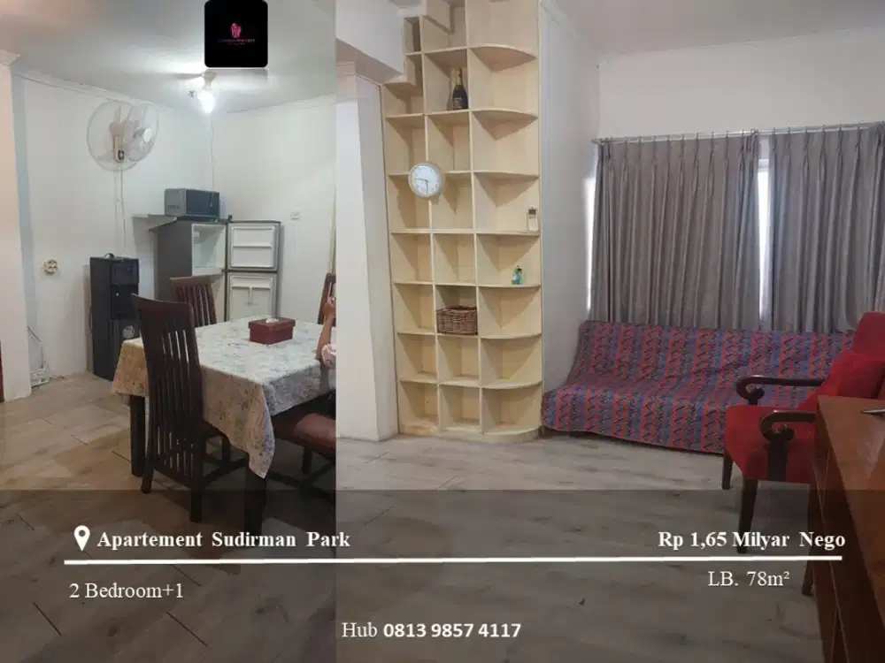 Dijual Apartement Sudirman Park High Floor 2BR+1 Full Furnished