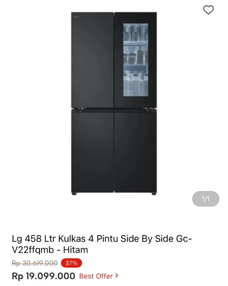 KULKAS LG SBS GC-V22FFQMB 655 LTR