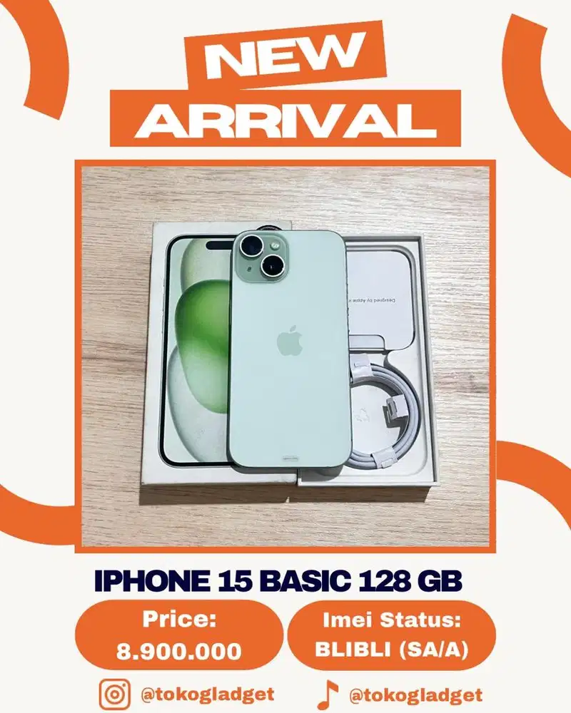 iPhone 15 Basic 128 Gb ex IBOX/BLIBLI