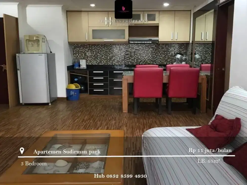 Disewakan Apartement Sudirman Park High Floor 3BR Full Furnished