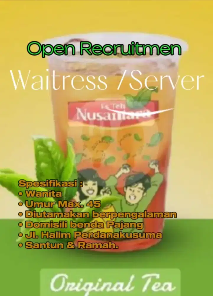 Dicari waitress