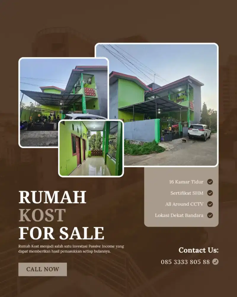 Dijual Rumah Kost Dan Potensial Bisnisnya Dekat Bandara Kota Makassar