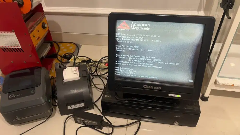 Dijual Komputer Quinos POS Dan Mesin Sealer Cup Plastik