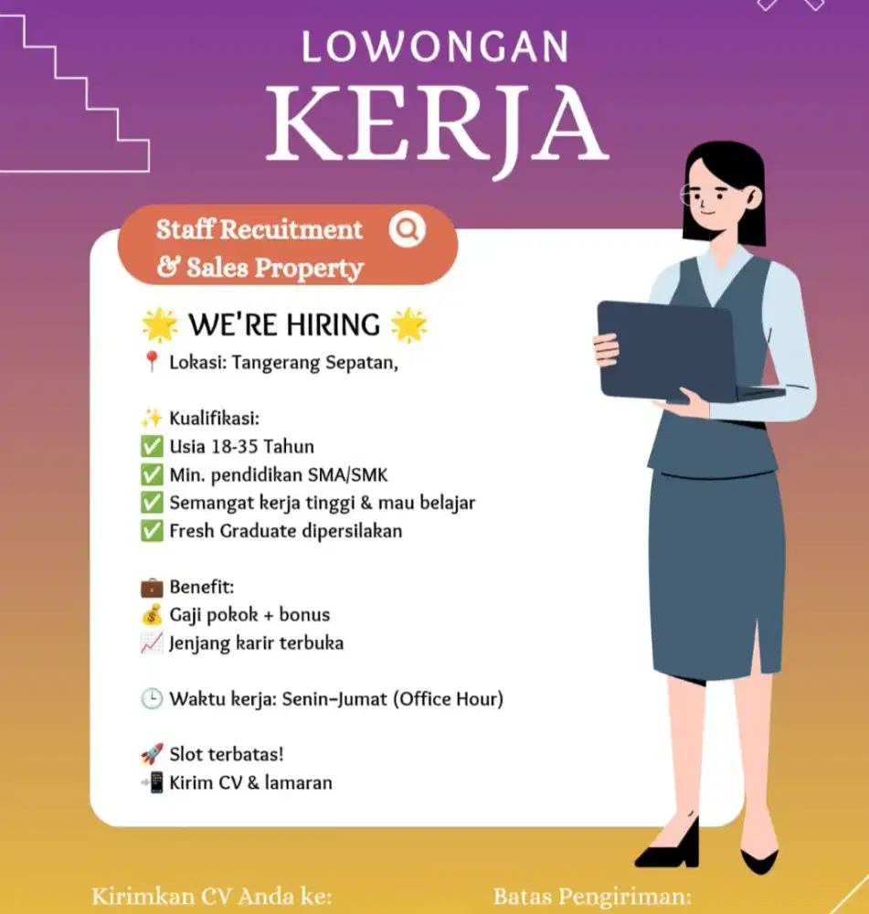 Lowongan kerja Staff Recruitment & Telemarketing
