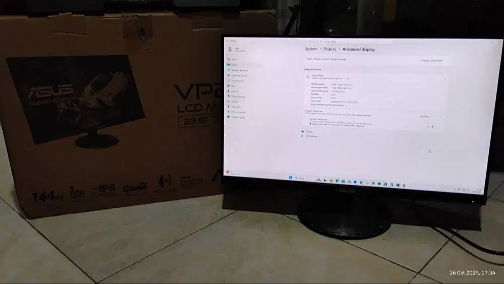 ASUS VP249QGR 23.8inch IPS FHD 1920x1080 1ms 144Hz MINUS beberapa dot