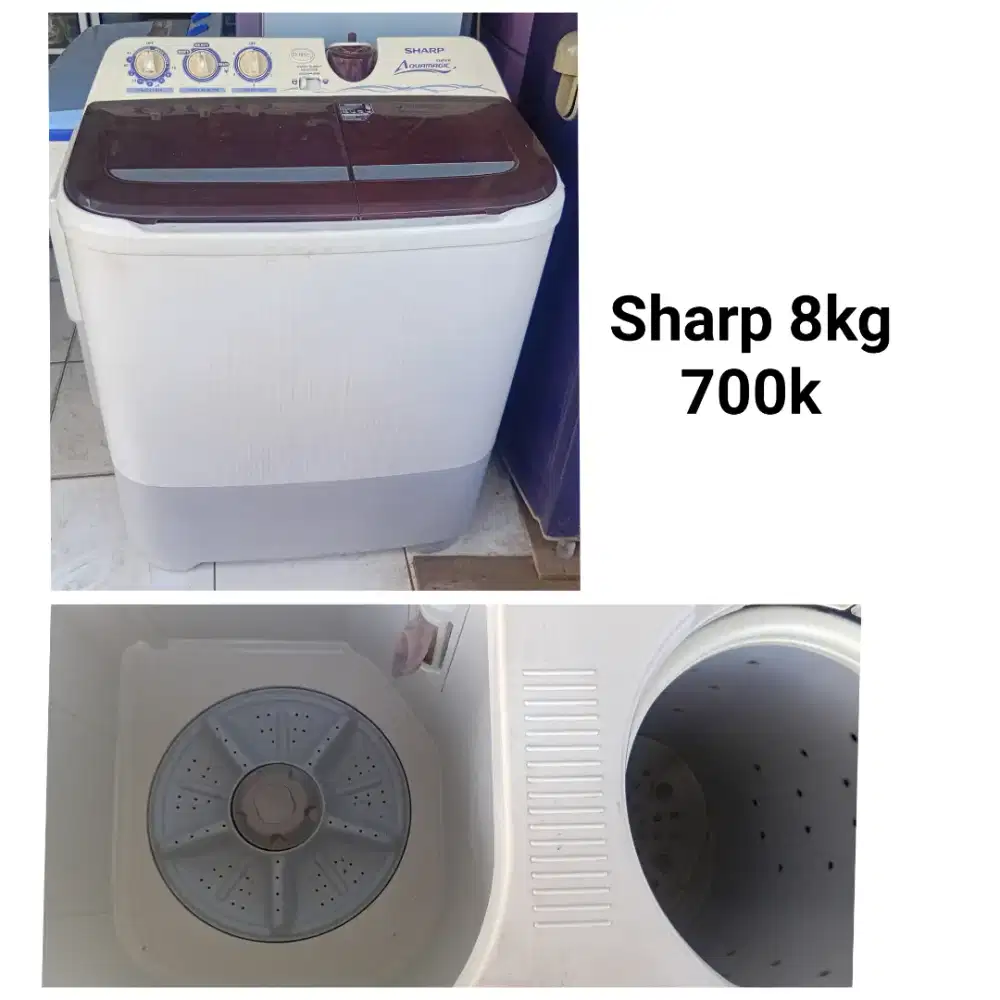 Mesin cuci SHARP 8kg bekas bergaransi