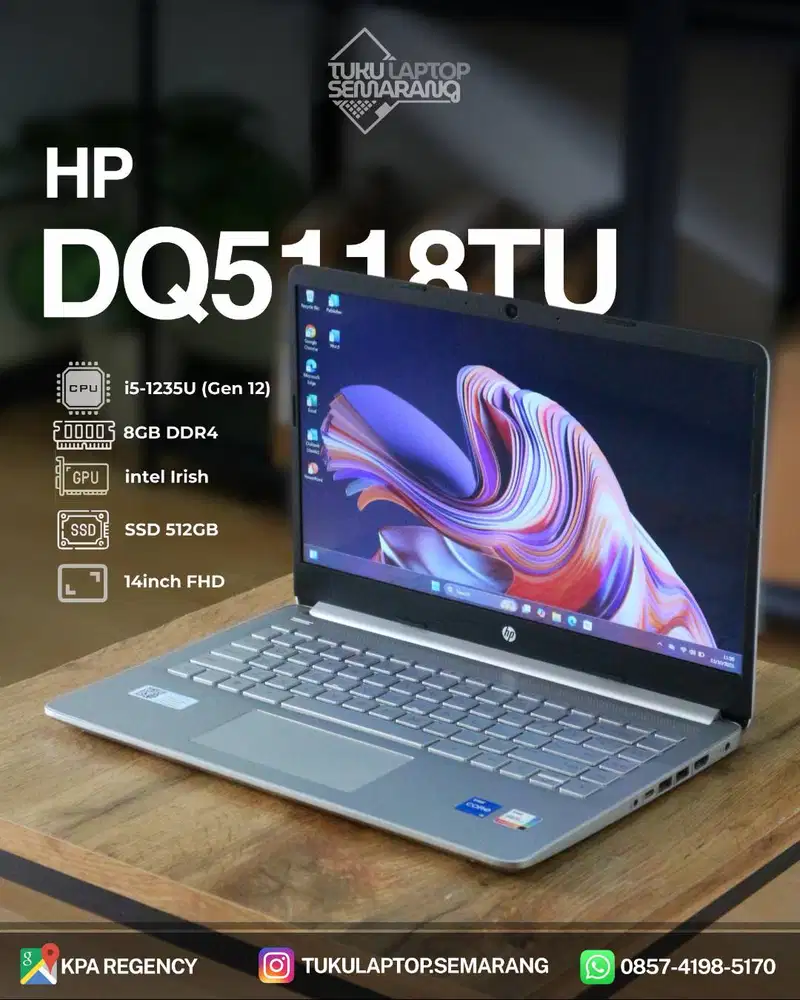 Laptop HP 14s dq5118TU i5 gen 12 garansi resmi