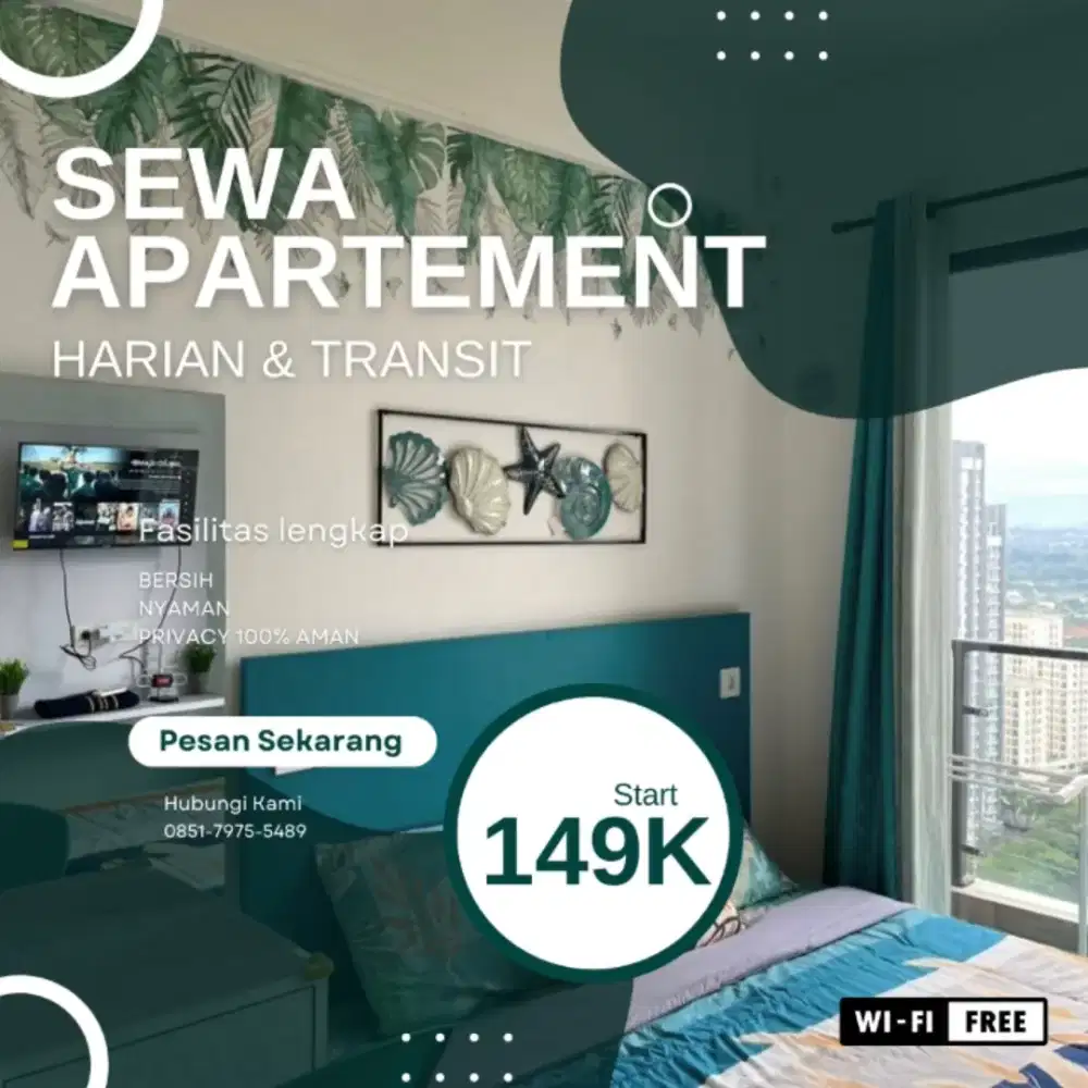 Sewa Apartemen Harian/Transit Transpark Cibubur TSM Depok Termurah