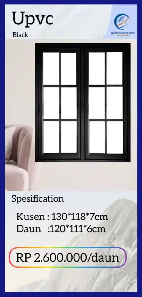 Jual Jendela UPVC kokoh untuk rumah kota Padang