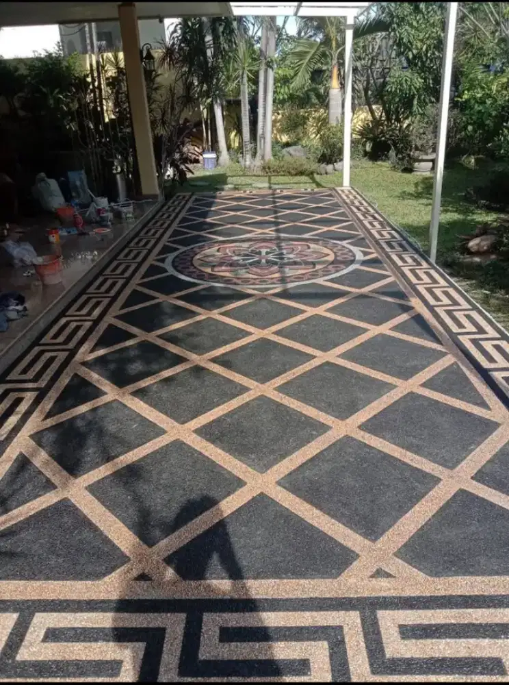 batu sikat lantai kamar mandi, teras, halaman