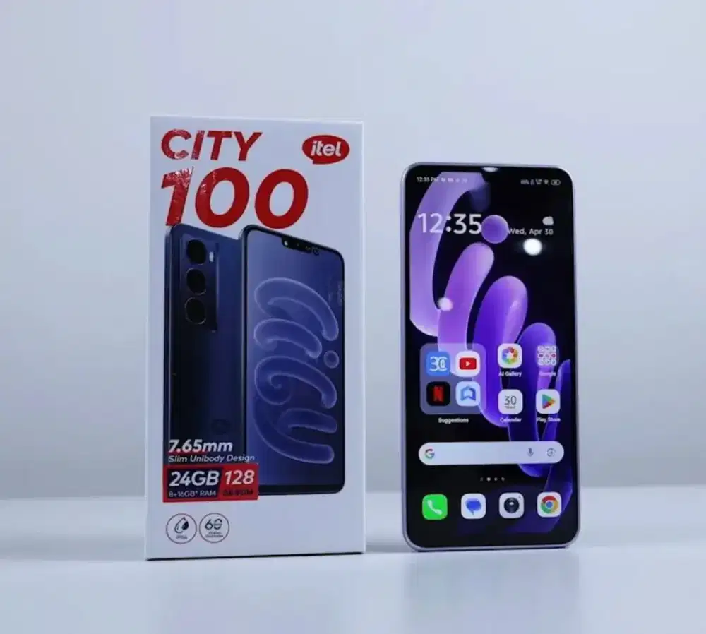 Itel City 100 ram 6/128 warna hitam