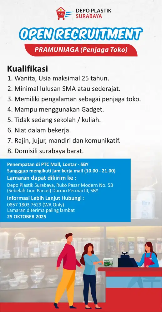 OPEN RECRUITMENT PRAMUNIAGA (Penjaga Toko)