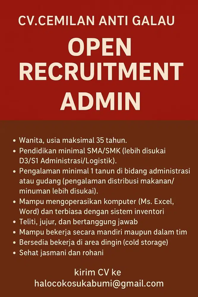 Lowongan Pekerjaan Administrasi