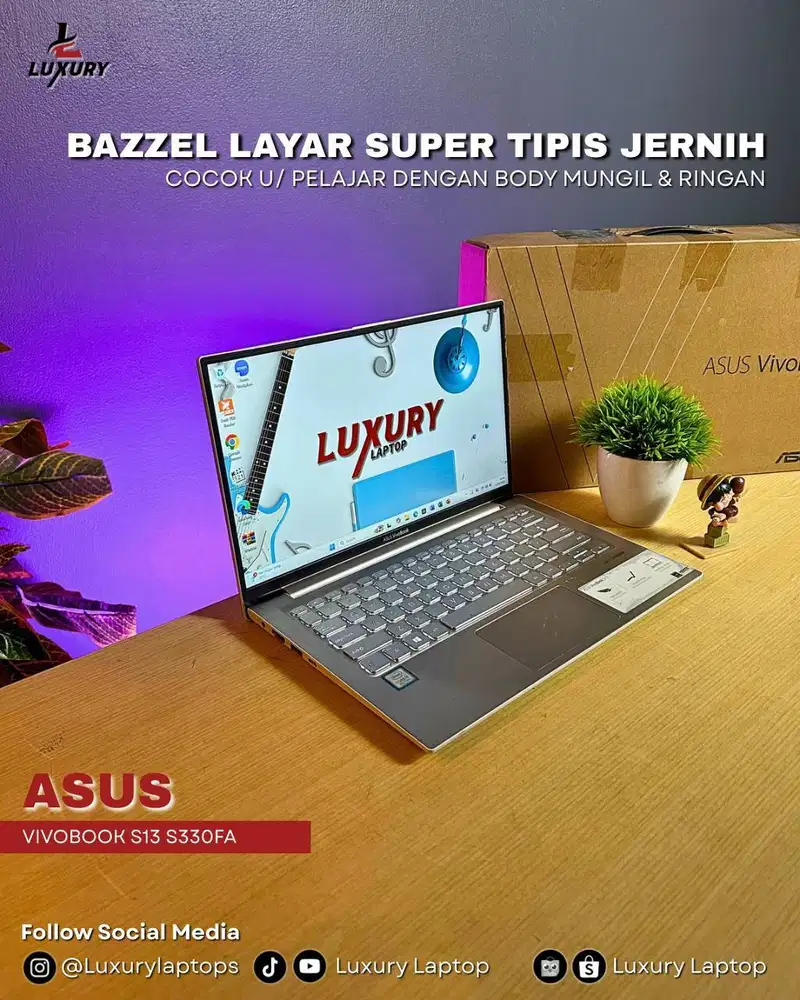 APTOP ASUS VIVOBOOK S13 S330F SLIM CORE I5 RAM SSD JUAL MURAH BU CEPAT