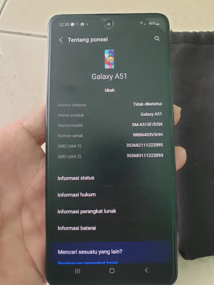 Jual Hp samsung A51 Ram 6/128GB  Orsinilan Rp.800.000