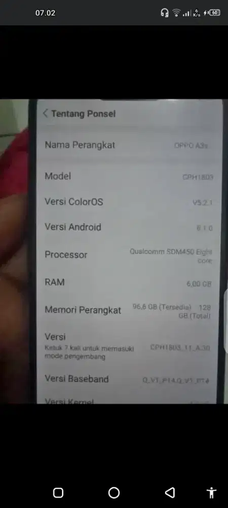 Dijual hp oppo A3S
