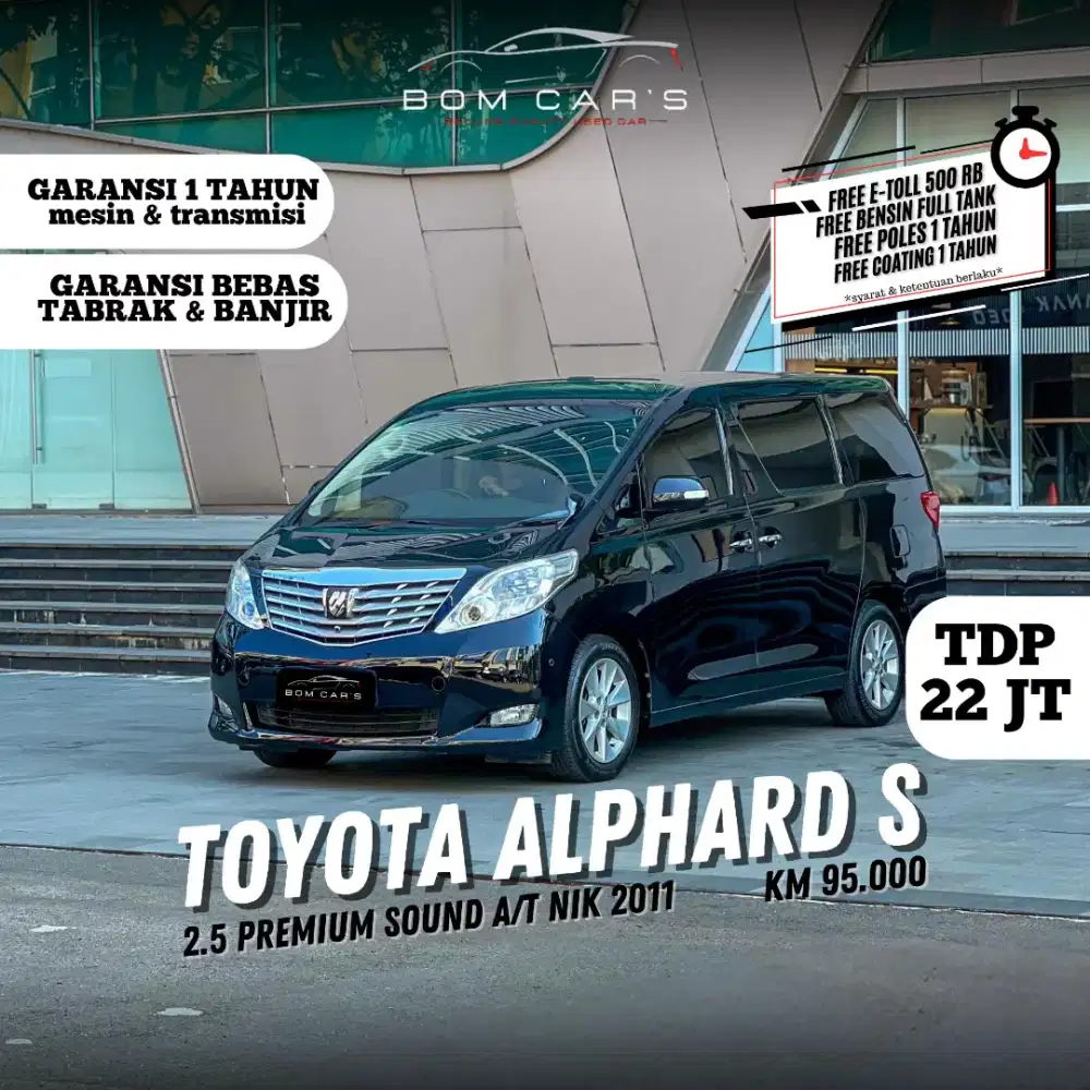 CASH 240 JUTA | TOYOTA ALPHARD 2.4 S PREMIUM SOUND BENSIN AT 2011