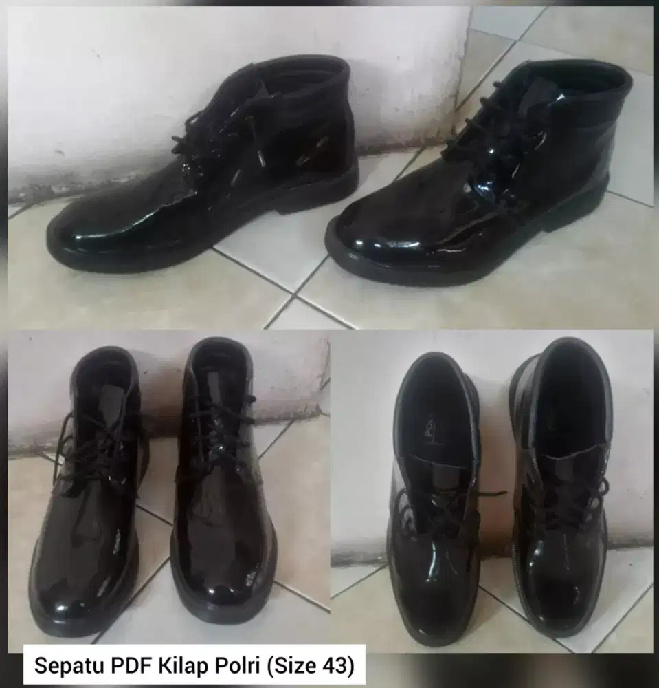 SEPATU KERJA PANTOFEL HITAM KILAP 43