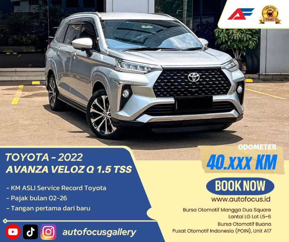toyota Avanza Veloz Q 1.5 TSS Fullspec Silver metalik nik 2022