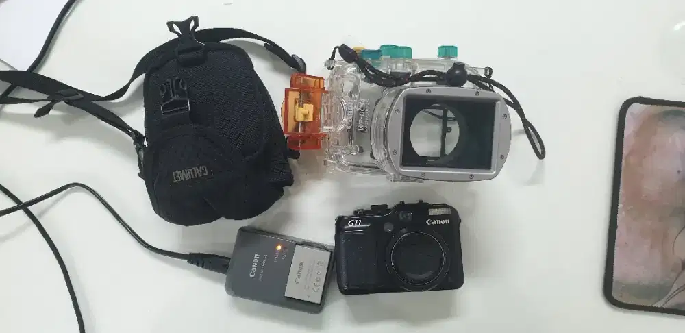 Camera Canon G11 + waterproof case bisa G11 atau G12 fungsi normal