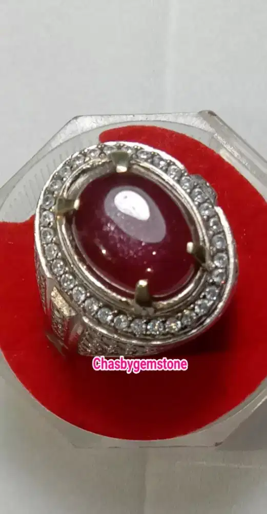 Cincin Batu Ruby pigion blood-Natural Batu Mirah mozambiq pigion blood
