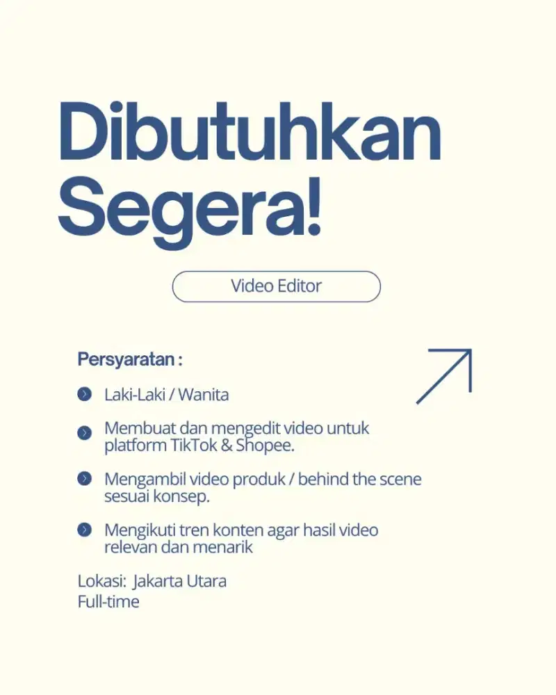 Dicari Video editor