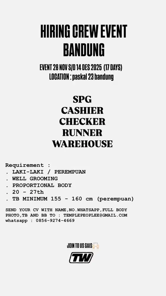 freelance event bandung