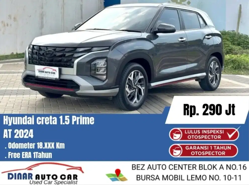 (18Rb) Creta Prime 2024 Matic Warenty Hyundai On 25Juta *Dinar Auto*