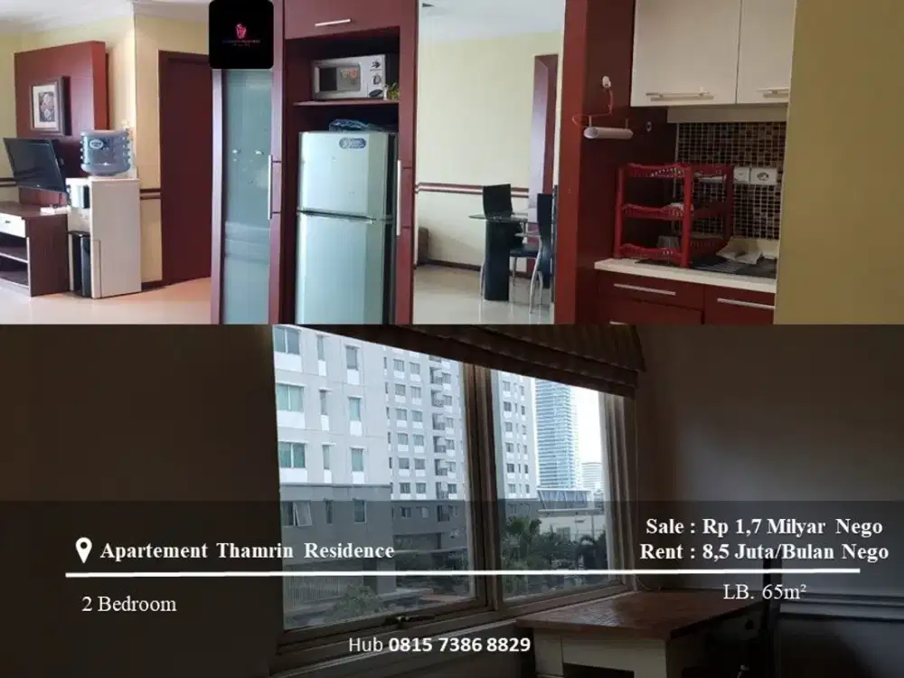 Dijual Dan Disewakan Apartement Thamrin Residence Low Floor 2BR Full Furnished