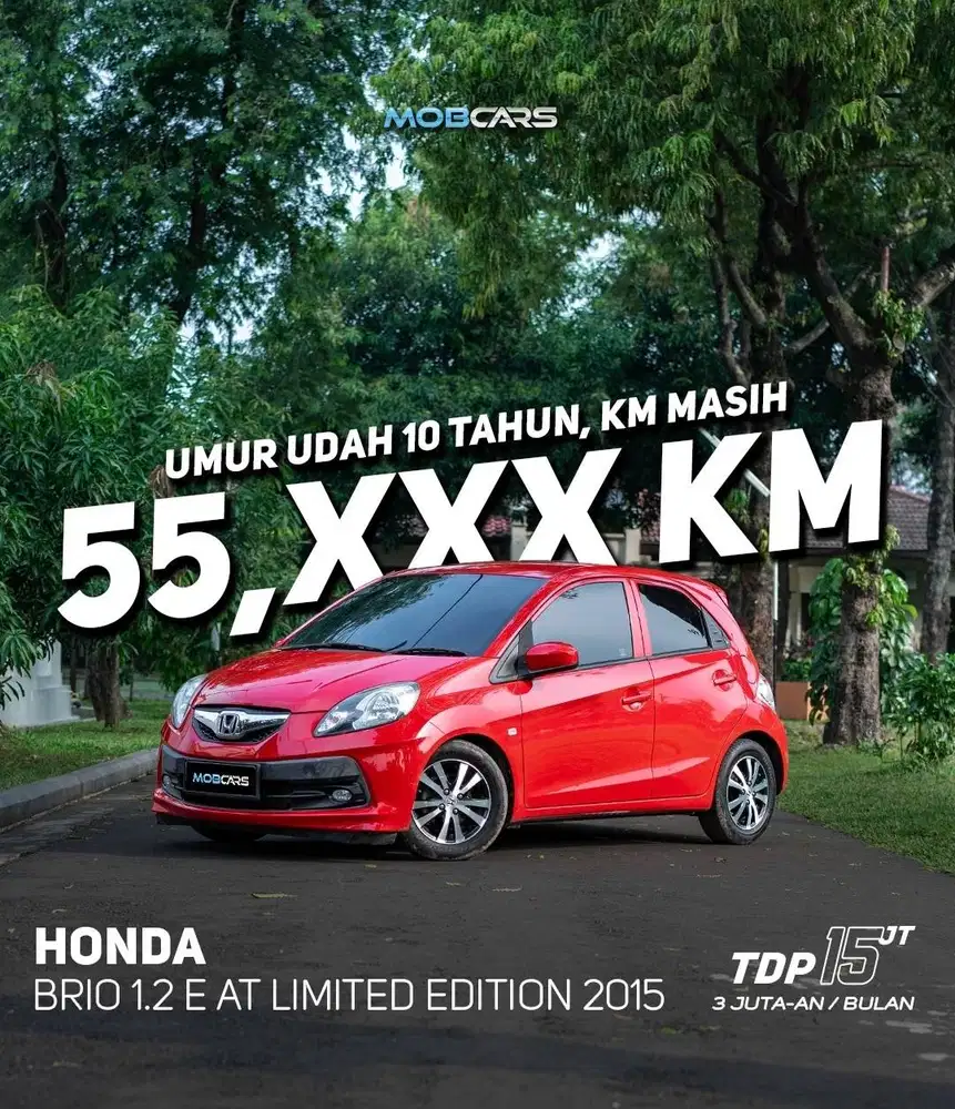 FREE BBM FULL TANK BRIO 1.2 E LIMITED EDITION AT MATIC 2015 MERAH