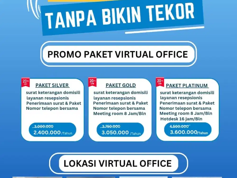 Disewakan virtual office murah jakarta