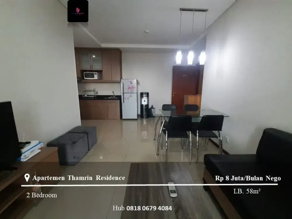 Disewakan Apartement Thamrin Residence Low Floor 2BR Furnished