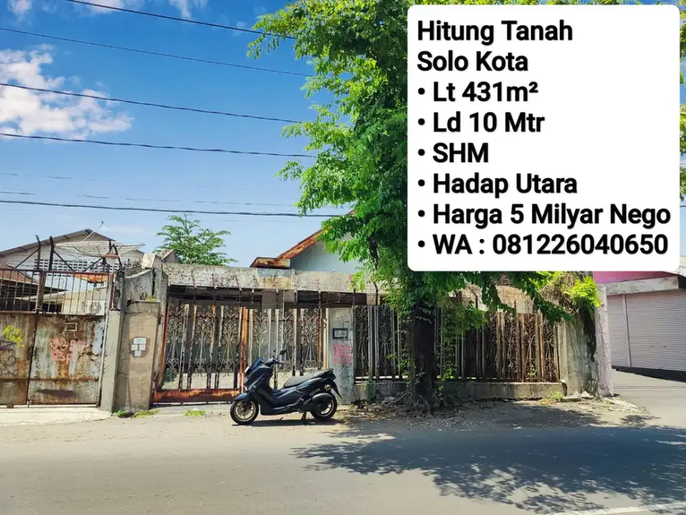 Jual Rumah Lama Hitung Tanah Mangku Jalan Raya Di Solo Kota