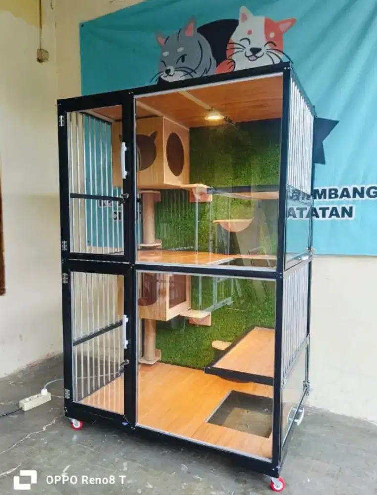 KANDANG DUA RUANG SULTAN RUMAH KUCING