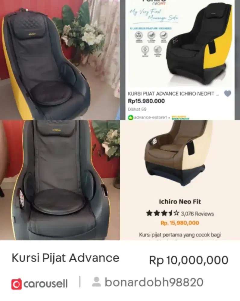 Kursi urut bonus alat terapi